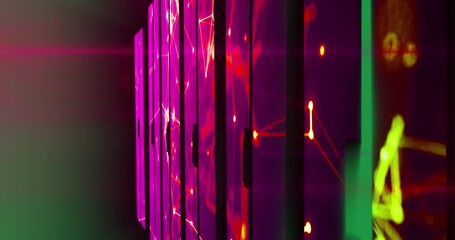 Wall Mural - Animation of moving shapes on transparent background