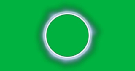 Wall Mural - Animation of glowing white circle over transparent background