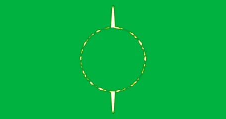 Wall Mural - Animation of glowing yellow circle over transparent background