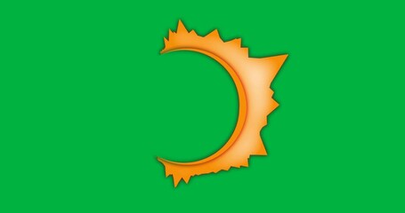 Wall Mural - Animation of glowing orange circle over transparent background