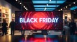 © Sikder - Black friday sale announcement displayed on a digital screen in a retail store, promoting discounts and shopping