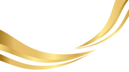 Gold wave curve, golden wave corner shape for  certificate border element, stripes ribbon golden graphic, striped gold for decorate website or Advertisement