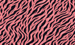 © Ube - Pink tiger striped animal skin texture background pattern vector illustration, perfect for wallpapers, fabrics, stylish prints, and decorative art.