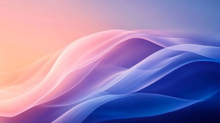 Wall Mural - Serene and Graceful Wavelike Liquid Formations at Dusk with Soft Glowing Light and Depth