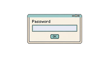 Wall Mural - A simple illustration of a computer window prompting for a password entry, with an 