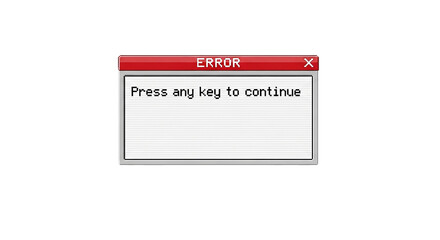 Wall Mural - A red-bordered error message window displays a prompt, asking the user to continue.