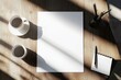 © EBBE - Aesthetic Workspace Mockup with A4 Paper and Coffee