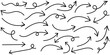 © Gemivector5 - Hand drawn arrows icon set. Sketch curved arrows design. Arrow handmade. Thin arrows set for business plan.