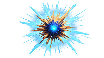 Abstract exploding starburst of light and energy isolated on transparent background