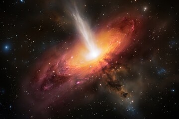 Wall Mural - Vast galaxy core with brilliant colors and swirling gas in deep space