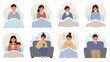 © shakil - Common Sickness: People With Cold, Flu, And Allergy Symptoms