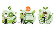 © grvect02 - Sustainable Transportation Solutions: Electric Vehicles, Eco-Friendly Buses, and Cycling for a Greener Future