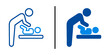 © The GFX - Baby Changing Icon: A simple and universal icon depicting baby changing on a table, a clear symbol for the care of infants and young children.