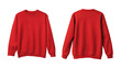 © Elena - red sweatshirt mockup front and back view isolated on white background for brand presentation