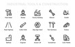 © artnazu - A professional industrial and construction icon set featuring toolbox, hammers, forklift, engineer, factory, paint roller, and essential maintenance tools.
