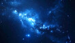 © doubledecker - 星々が漂う深い青の幻想銀河背景スペーシー – Dark Blue Cosmic Background with Subtle Galaxy Swirl and Faint Star Clusters