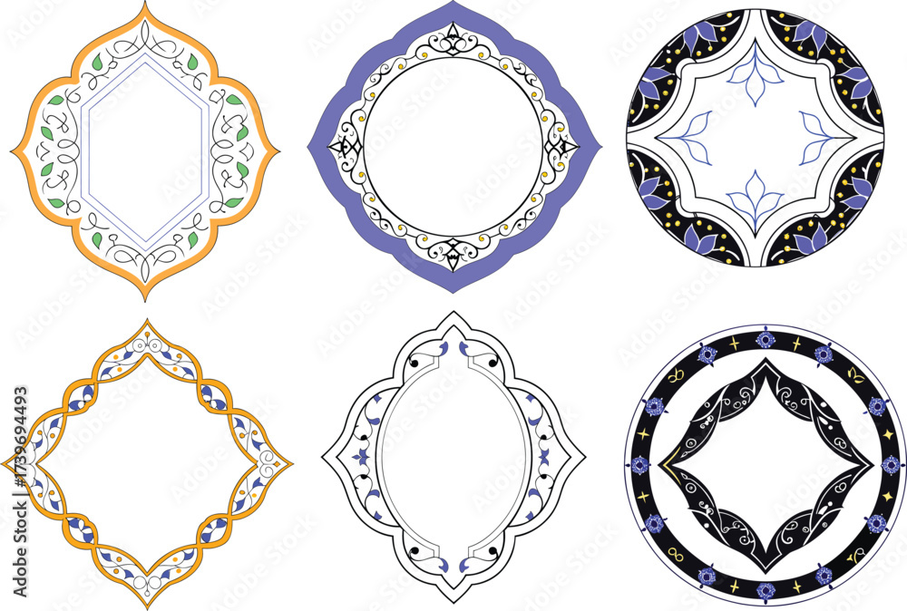persian frame iran traditional tazhib ornament Stock Vector | Adobe Stock