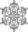 © Gurunath - Indian Traditional and Cultural Rangoli, Alpona, Kolam, or Paisley vector line art. Tradition of the Bengal region, for textile printing, logo, and wallpaper