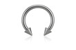 © whitestorm - Shiny metallic silver horseshoe piercing with spikes, isolated on transparent background