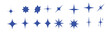 © Zejan - Retro star of different shapes flash silhouette set, Collection of twinkle particle stars and rays decorative symbols for design. Vector icons y2k style basic shapes geometric graphic elements