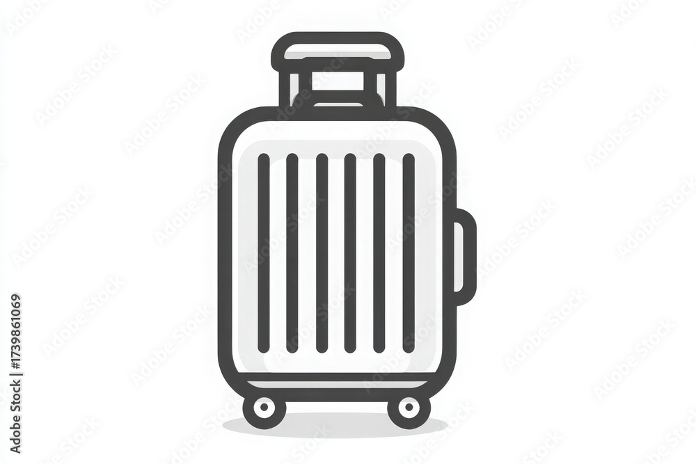 This suitcase features a modern design with a sleek exterior and prominent ridges. It stands upright on four wheels, making it ideal for travelers seeking convenience and style.