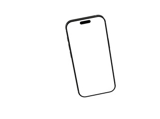 High-quality image of a modern smartphone with a blank screen, perfect for app presentations or website designs. Isolated on white background.