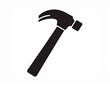 © AnotherCUTIE - Minimal black silhouette of a hammer on white background, simple vector icon style