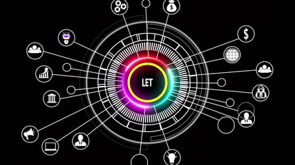 glowing, Business, Technology, Internet and network concept. LTE abbreviation, modern technology concept black background.