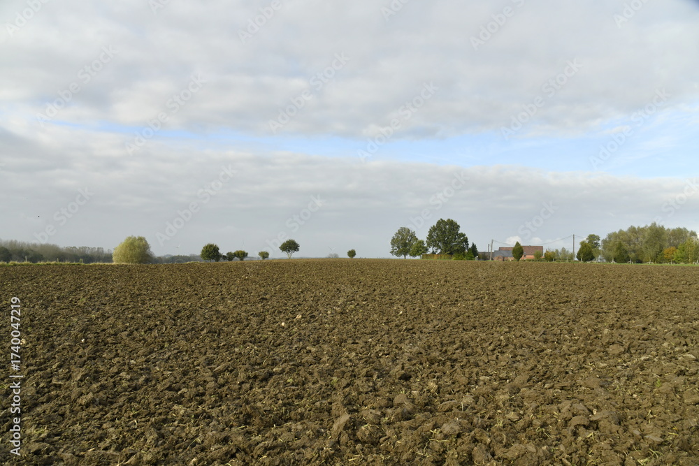 Terrain boueux après une averse à Hellebecq (Silly) Stock Photo | Adobe ...