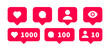 © 11ua - Social media notification icons for likes, views, and comments