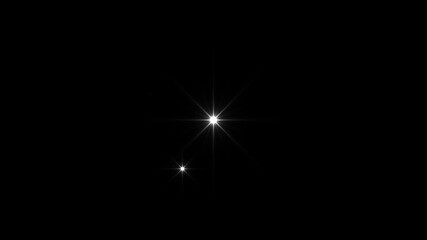 Wall Mural - Sparkle Star glowing animation, White glow light effect, Starlight sparkle, Loop center flickering glow center white star, Stars shine effect, blinking light effect on transparent background. 4k