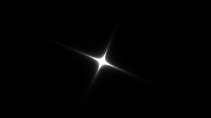Wall Mural - Star twinkling animation white color, Shining white light, blinking light effect on black screen background, Blinking retro vector stars, twinkling starry night sky, Sparkle Star animation. 4k