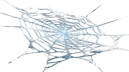 Intricate frosted spiderweb glistening with ethereal light, perfect for Halloween or winter themes, capturing delicate beauty and natural artistry.. Perfect for Halloween Designs