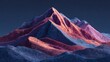 © Riri - Digital rendering of layered mountains, rendered in hues of blue, pink, and orange under a dark sky