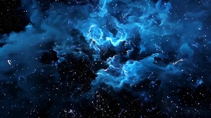 Wall Mural - A mesmerizing cosmic video scene from a top-down angle, showcasing swirling blue nebulae and stars, evoking a sense of infinite space and mystery. Live desktop wallpaper.