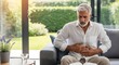 © ArtSync Studio - Mature Man Suffering from Stomach Pain, Cramps, and Digestive Discomfort at Home
