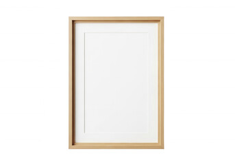 Wooden framed empty picture isolated on a transparent background