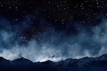 Wall Mural - Mountain in Galaxy Watercolor space backgrounds astronomy.