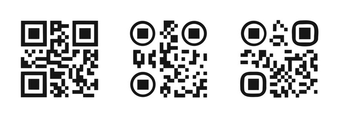 QR code icon transparent, QR code image - vector
