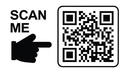 Qr code icon - Quick Response Code, Inscription scan me 
