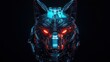 © Mas - Abstract futuristic robotic wolf head illustration