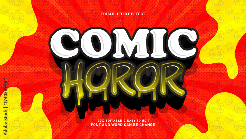 Horror comic text effect with 3d style and editable Stock Vector ...