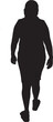 © Curto - vector,silhouette of back view of a woman walking, dressed in skirt and sandals,