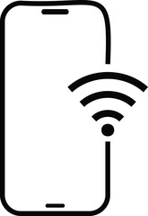Wall Mural - Smart phone with wifi icon. WIFI signal with mobile phone icon. wifi phone icon vector sign
