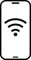 Wall Mural - Smart phone with wifi icon. WIFI signal with mobile phone icon. wifi phone icon vector sign
