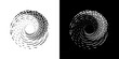 © Wendi - Dynamic abstract spiral sound wave rhythm lines. Circular spiral sound wave rhythm of lines. Circular futuristic abstract lines, black and white background.