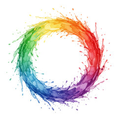 Wall Mural - Vibrant chromatic circle splash, a swirling symphony of spectral colors in motion