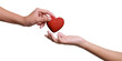 © chathuporn - Woman hands giving a red heart, health care, organ donation, family life insurance, world heart day, world health day, praying concept..