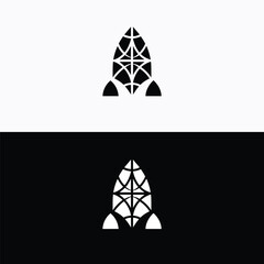 abstract rocket logo design isolated on white background a unique and artistic emblem featuring a st
