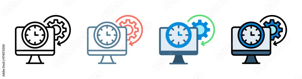System Efficiency Icon Collection Set Multiple Style Stock Vector ...